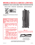 American Water Heater ABCG3 Technical data