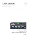 Extron electronics System 10 Plus Operating instructions