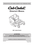 Cub Cadet RZT L 50 KH Operator`s manual