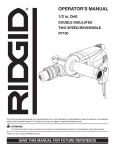 RIDGID R7100 Operator`s manual