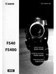 Canon FS400 Operating instructions