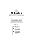 Crown CROWN K Series Instruction manual