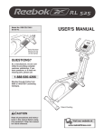 Reebok Fitness RL 525 RBCCEL79020 User`s manual