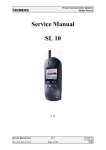 Siemens SL10 Service manual