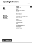 Ariston FK 737 CX AUS Operating instructions