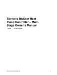 Siemens BACNET 125-699 Owner`s manual