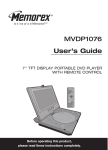 Memorex MVDP1076 User`s guide
