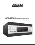 Adcom GDV-870 User`s manual