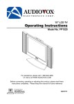 Audiovox FP1520 Operating instructions