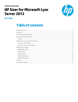 User Guide for HP sizer for Microsoft Lync server 2013