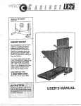 Weslo Cadense 80 User`s manual