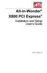 ATI Technologies All-in-Wonder X800 PCI Express User`s guide