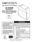 Monessen Hearth Lo-Rider LCUF32-F Operating instructions