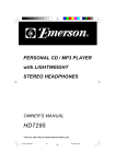Emerson HD7295 Owner`s manual