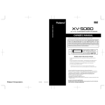 Roland XV-5080. Owner`s manual