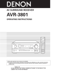 Denon AVR-3801 Operating instructions