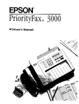 Epson PriorityFAX 3000 Specifications