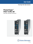 Extron electronics PowerCage FOX Tx/Rx AV User guide