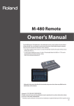 Roland M-480 Owner`s manual