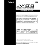 Roland JV-1010 Owner`s manual