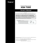 Roland ADA-7000 Owner`s manual