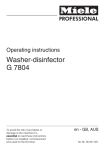 Miele G 7804 Operating instructions