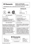 Dometic RM2354 Operating instructions