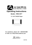 Audiovox FPE1087 Operating instructions
