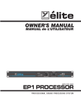 YORKVILLE EP1 PROCESSOR Owner`s manual