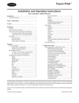 Carrier Touch Pilot 33CNTPILOT Specifications