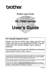 Brother 7050N - HL B/W Laser Printer User`s guide