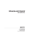 MOTU UltraLite-mk3 Hybrid User guide
