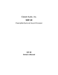 Classe Audio SSP-75 Owner`s manual