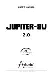 Arturia JUPITER-8V 2 User`s manual