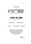 RME Audio ADI-8 DD User`s guide