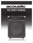Acoustic B10 User`s manual
