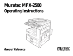 Muratec MFX-2500 Operating instructions