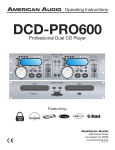 American Audio DCD-PRO600 Operating instructions