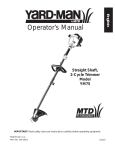 MTD YM75 Operator`s manual