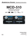 American Audio MCD-510 Operating instructions