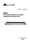 Alto MP8D Owner`s manual