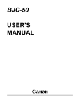 Canon BJC 50 - Color Inkjet Printer User`s manual