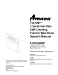 Amana EvenAir AOCS3040 Owner`s manual