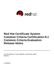 Red Hat Certificate System Common Criteria Certification 8.1