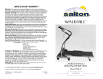 Salton WALKMILL Owner`s manual