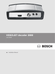 Bosch VJD-3000 Installation manual