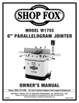 Woodstock SHOP FOX W1755 Owner`s manual