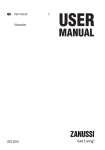 Zanussi Dishwasher User manual