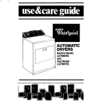 Whirlpool LG7081XS Operating instructions