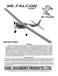 Carl Goldberg Products Sr. Falcon Instruction manual